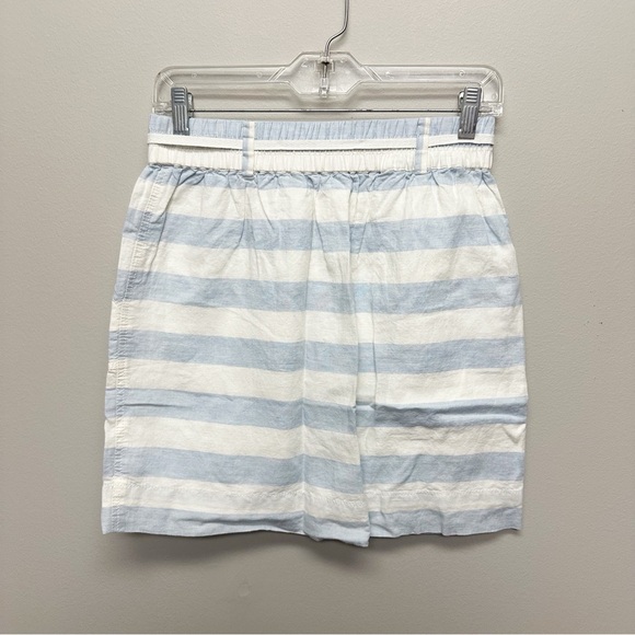 NWT Ann Taylor Loft Skirt Size XS Blue White Striped Linen Blend w/ Pockets - Picture 3 of 5